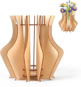 Vaso decorativo in legno