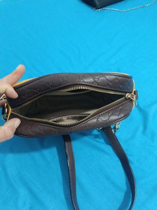 Bolso mujer marrón y amarillo