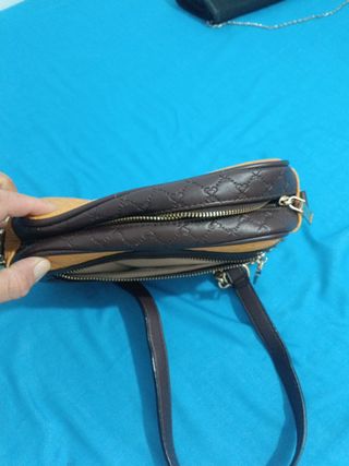 Bolso mujer marrón y amarillo