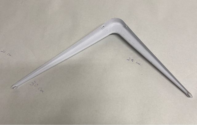 1 Escuadra metálica blanca 25x30 cm