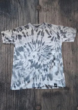 T-shirt tie-dye grigio e bianco
