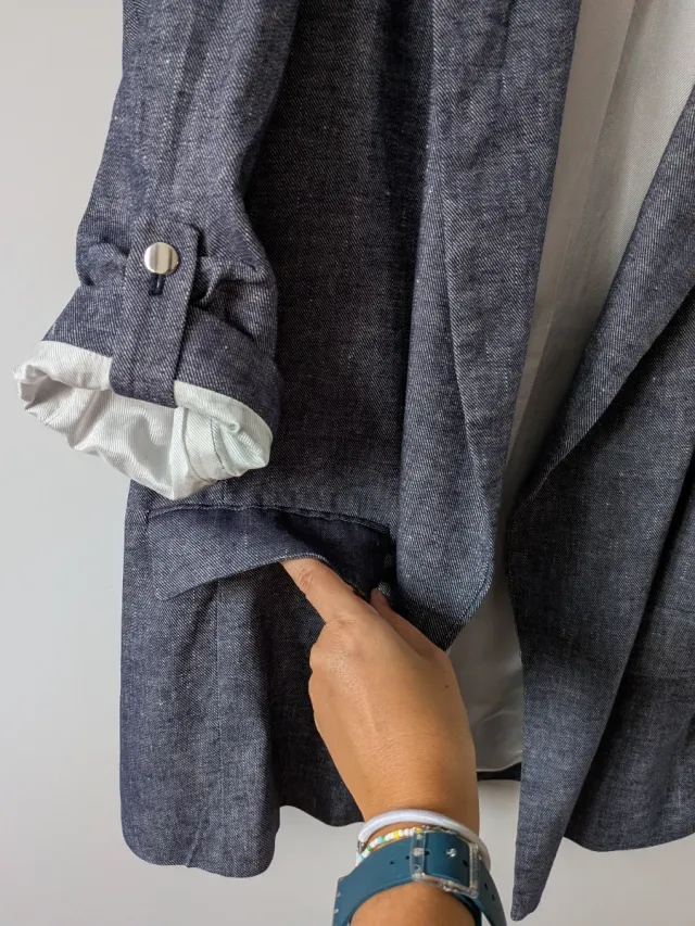 Blazer Zara Algodón Denim Talla M