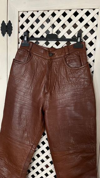 Pantalón Piel Vintage Marrón