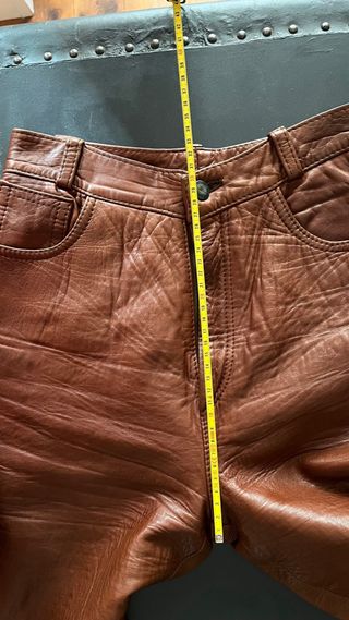 Pantalón Piel Vintage Marrón