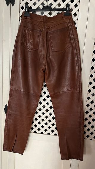 Pantalón Piel Vintage Marrón