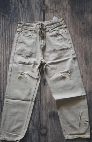 Jeans Pull&Bear beige strappati