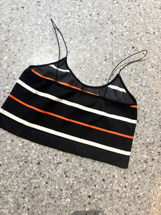 Crop top de tirantes con rayas