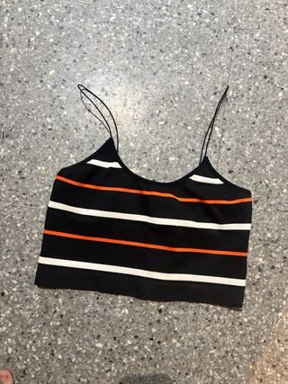 Crop top de tirantes con rayas