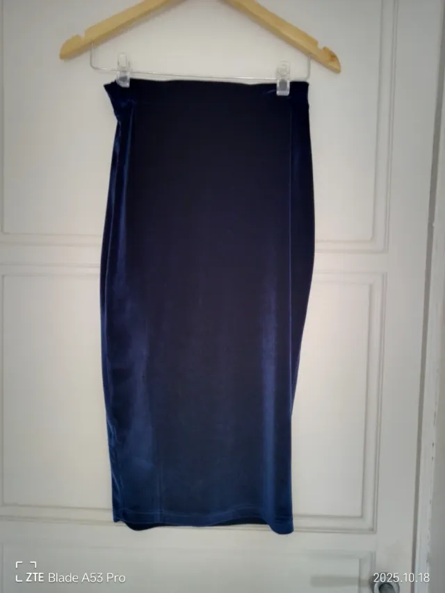 Falda tubo terciopelo Lefties azul