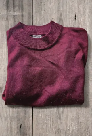 Maglione bordeaux manica corta