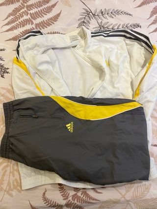 Chándal Adidas Blanco Amarillo Gris L-XL