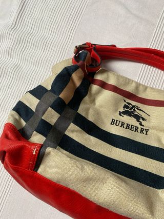 Borsa Burberry Beige e Rossa Y2k vintage donna