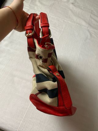 Borsa Burberry Beige e Rossa Y2k vintage donna