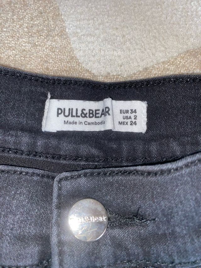 Shorts in denim neri Pull&Bear