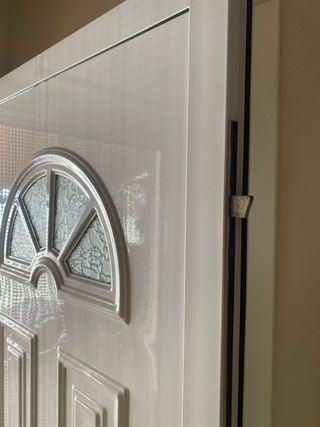 Puerta aluminio blanca con cristal