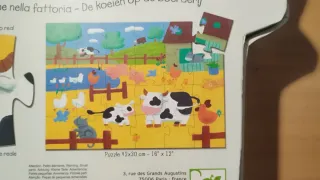 3 Puzzles Djeco: Gato, Vaca y Alicia