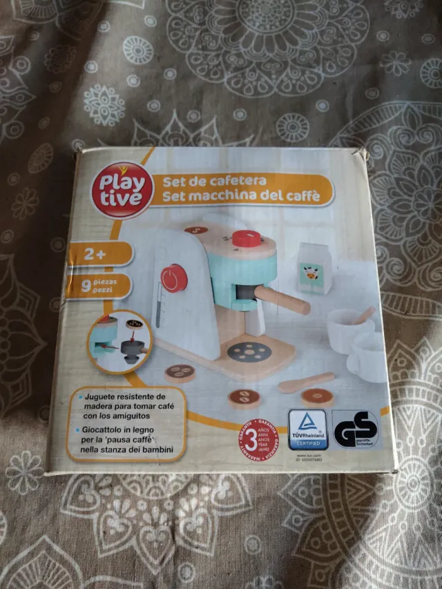 Playtive Set Cafetera Madera 9 Piezas