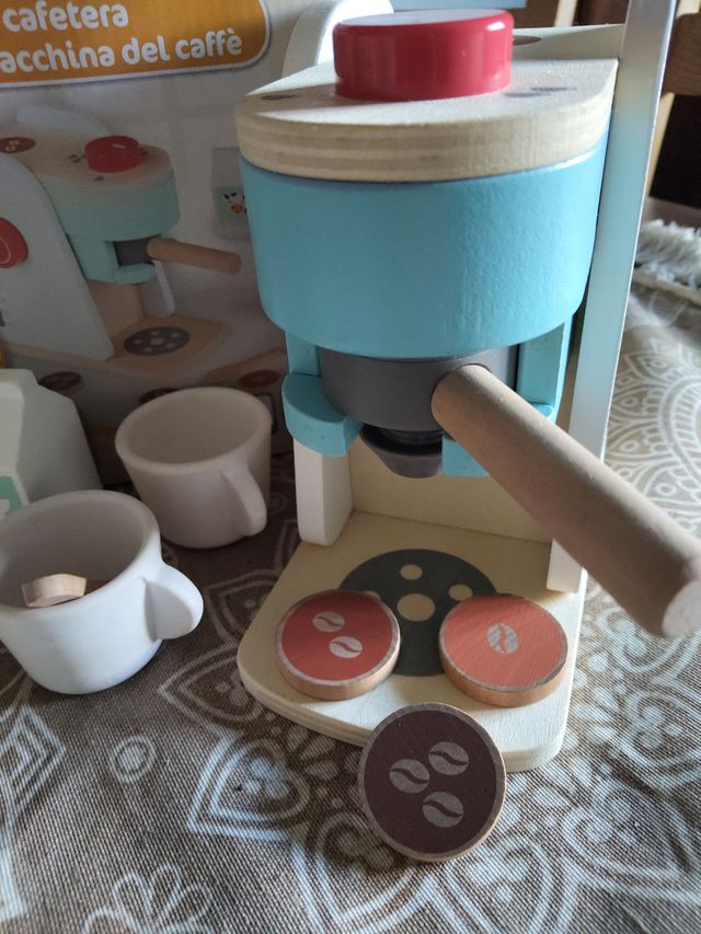 Playtive Set Cafetera Madera 9 Piezas