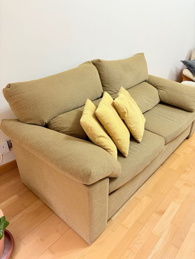 Sofá Cama Beige Tela