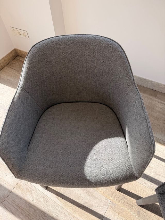 6 Sillas Comedor Tapizadas Gris (precio por unidad