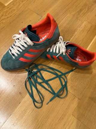 Zapatillas Adidas Gazelle Talla 43.5 Verde/Naranja