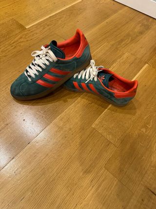 Zapatillas Adidas Gazelle Talla 43.5 Verde/Naranja
