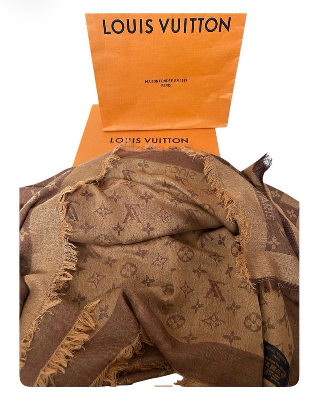 Sciarpa Louis Vuitton Monogram Marrone/Beige Nuova