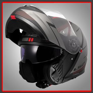 CASCO MOTO MODULAR FF908 STROBE CODE BLACK GREY