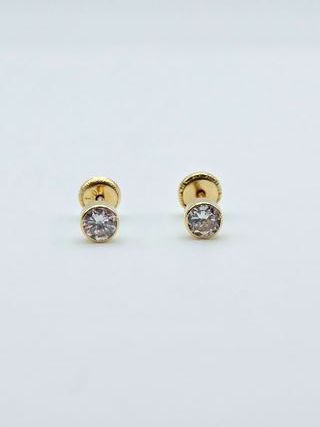 Pendientes de Oro 18K, Pequeño, Rosca, 0.55gr