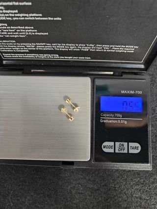 Pendientes de Oro 18K, Pequeño, Rosca, 0.55gr