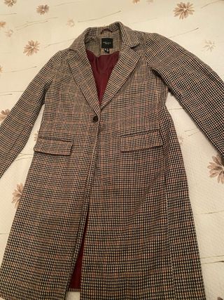 Abrigo largo de cuadros – New Look Petite