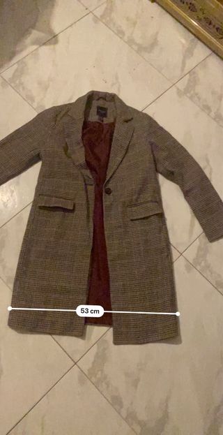 Abrigo largo de cuadros – New Look Petite