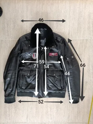 Bomber Cuero auténtico Gipsy XL Medidas indicadas