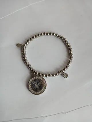 Pulsera de acero, circonitas y el árbol de la vida
