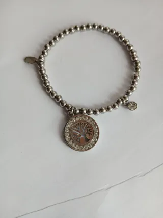 Pulsera de acero, circonitas y el árbol de la vida