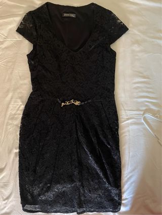 Vestido fiesta encaje negro talla 38