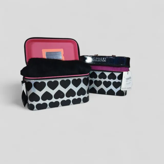 Combo Sciarpa Enrico Coveri Collection Nera + Rosa