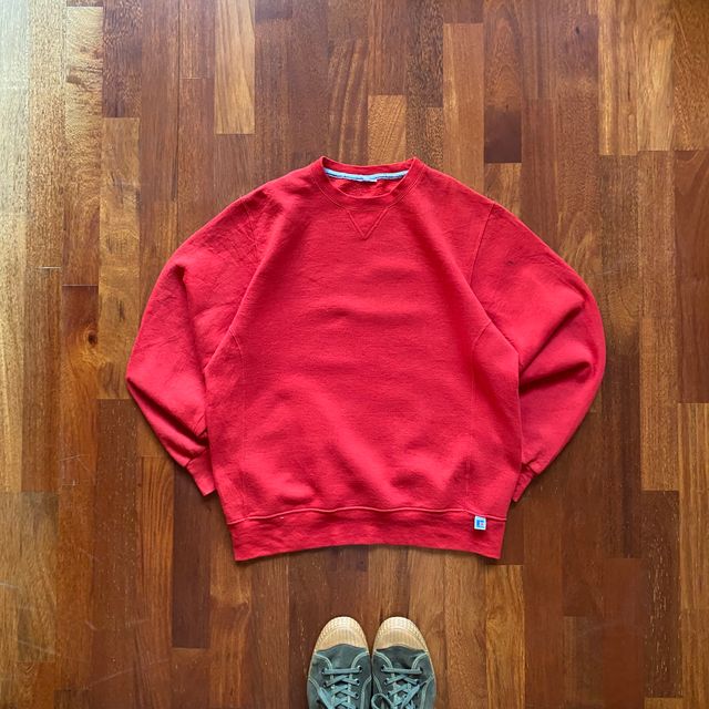 Sudadera Russell No Capucha Roja Vintage American