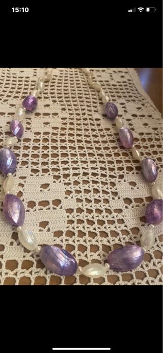 Collana perle e conchiglie madreperla