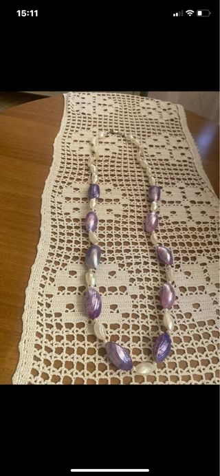 Collana perle e conchiglie madreperla
