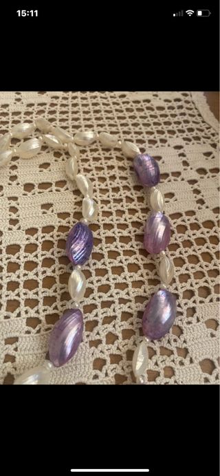 Collana perle e conchiglie madreperla