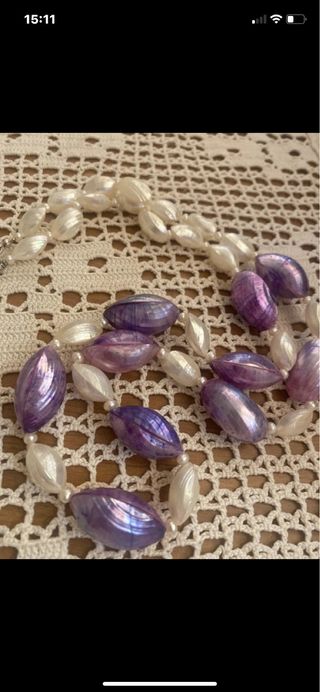 Collana perle e conchiglie madreperla