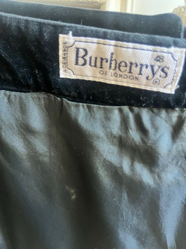 Falda Burberrys Terciopelo Negro Talla 48