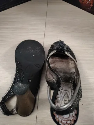 Scarpe donna eleganti nere/argento Tg 38