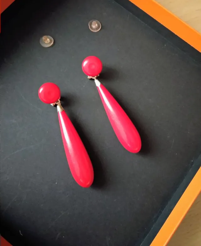 Pendientes flamenca largos rojos