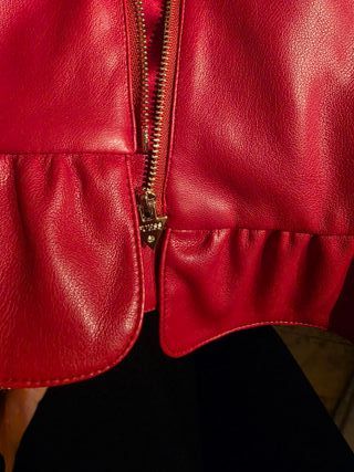 Guess Giubbotto in Pelle Rosso