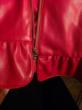 Guess Giubbotto in Pelle Rosso