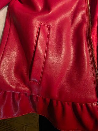 Guess Giubbotto in Pelle Rosso