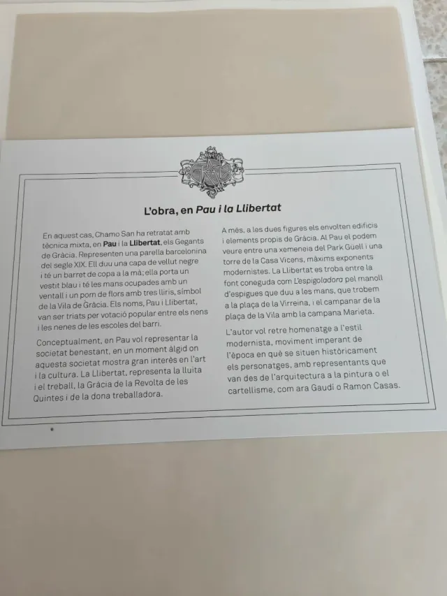 Carpeta con lastre dei Giganti di Gràcia