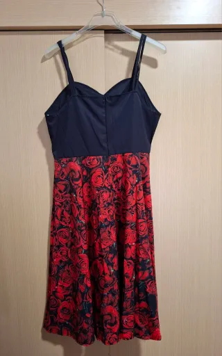 Vestido gótico esqueleto rosas Talla L